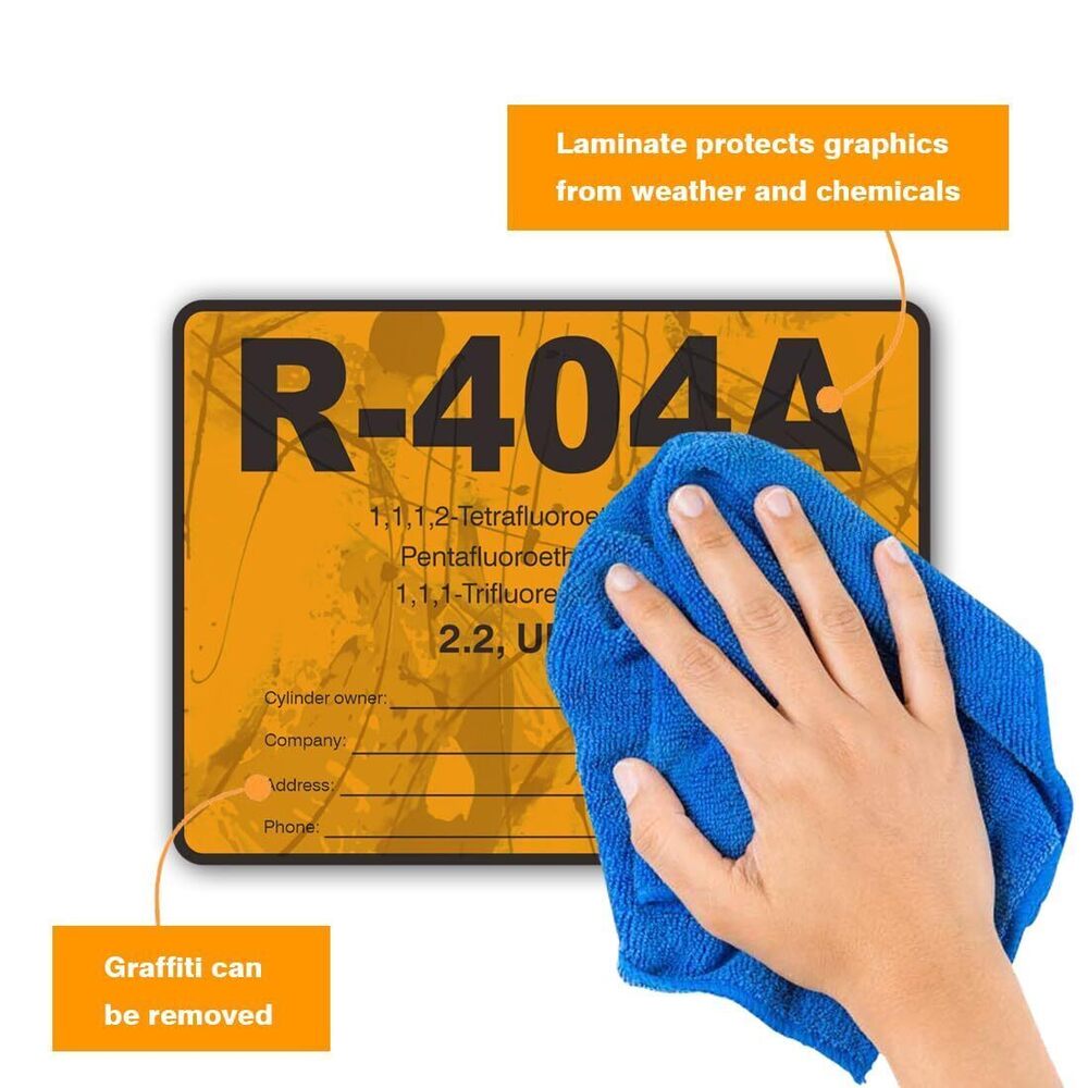 5618 R404A HVAC/R Labels R-404A Color Coded Refrigerant ID Labels - Picture 4 of 5